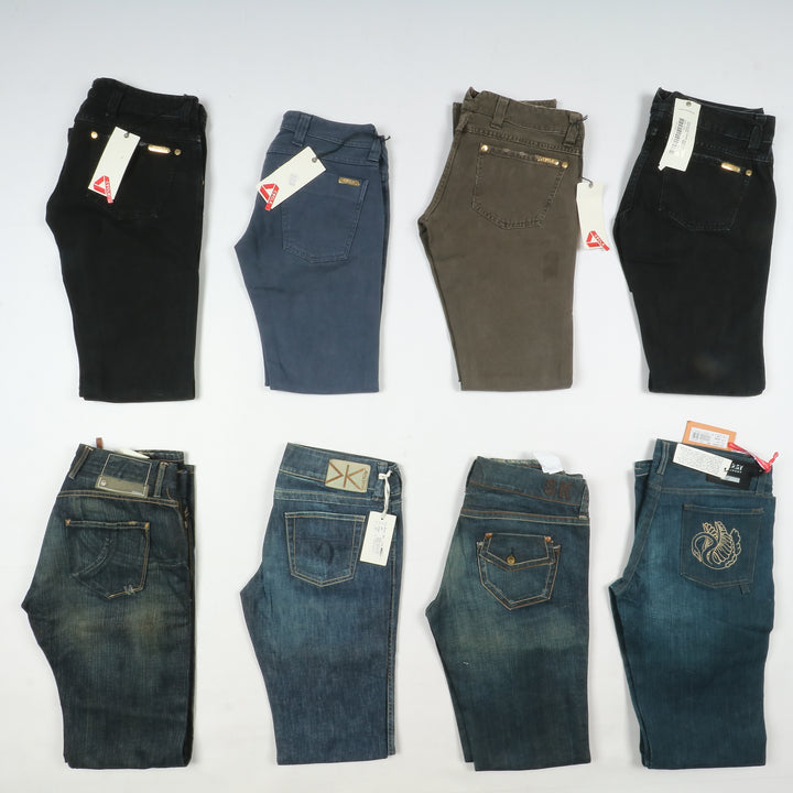 Jeans firmati donna vita bassa anni 2000 nuovi deadstock stock 64pz